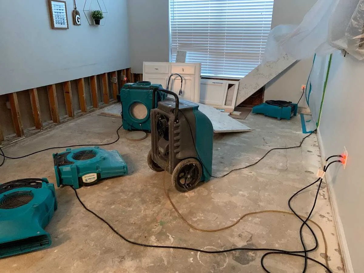 Dehumidifier in flood-cut room for Water Extraction & Removal in Dennis